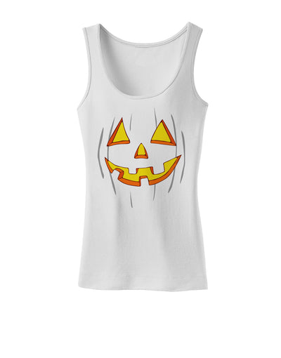 Halloween Glow Smiling Jack O Lantern Womens Tank Top-Womens Tank Tops-TooLoud-White-X-Small-Davson Sales