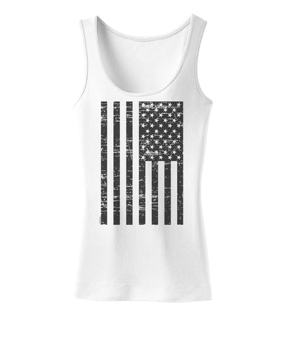 Vintage Black and White USA Flag Womens Tank Top-Womens Tank Tops-TooLoud-White-X-Small-Davson Sales