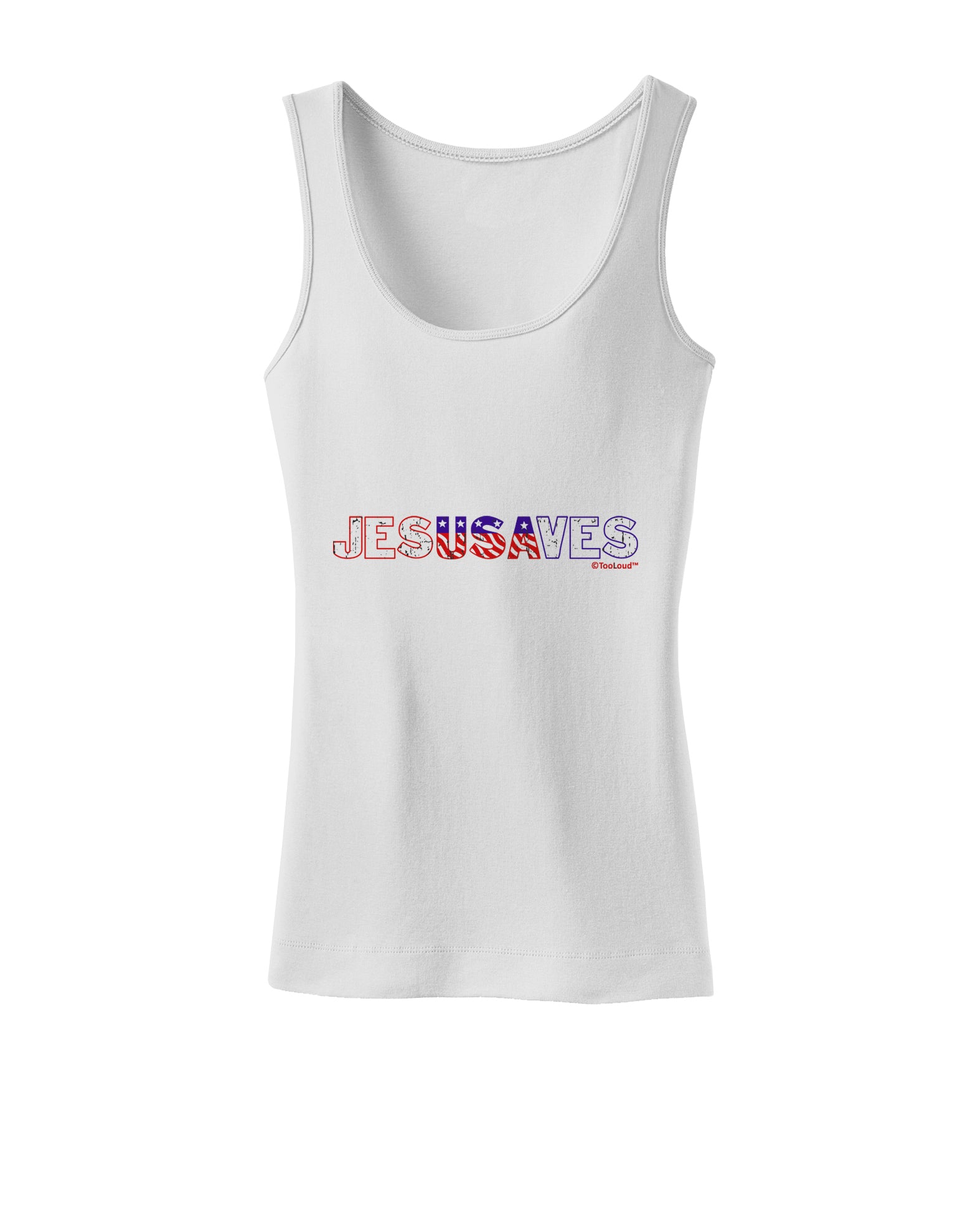 JesUSAves - Jesus Saves USA Design Womens Tank Top by TooLoud-Womens Tank Tops-TooLoud-White-X-Small-Davson Sales