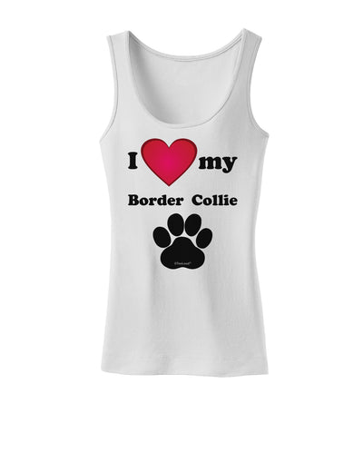 I Heart My Border Collie Womens Petite Tank Top by TooLoud-TooLoud-White-X-Small-Davson Sales