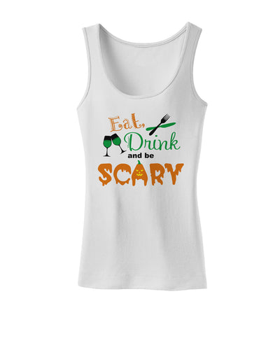 Eat Drink Scary Green Womens Tank Top-Womens Tank Tops-TooLoud-White-X-Small-Davson Sales