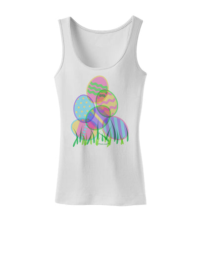 Gel Look Easter Eggs Womens Petite Tank Top-TooLoud-White-X-Small-Davson Sales