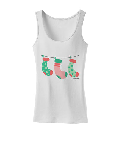 Cute Hanging Christmas Stockings Womens Tank Top by TooLoud-Womens Tank Tops-TooLoud-White-X-Small-Davson Sales