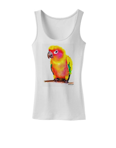 Sun Conure Parrot Watercolor Womens Tank Top-Womens Tank Tops-TooLoud-White-X-Small-Davson Sales