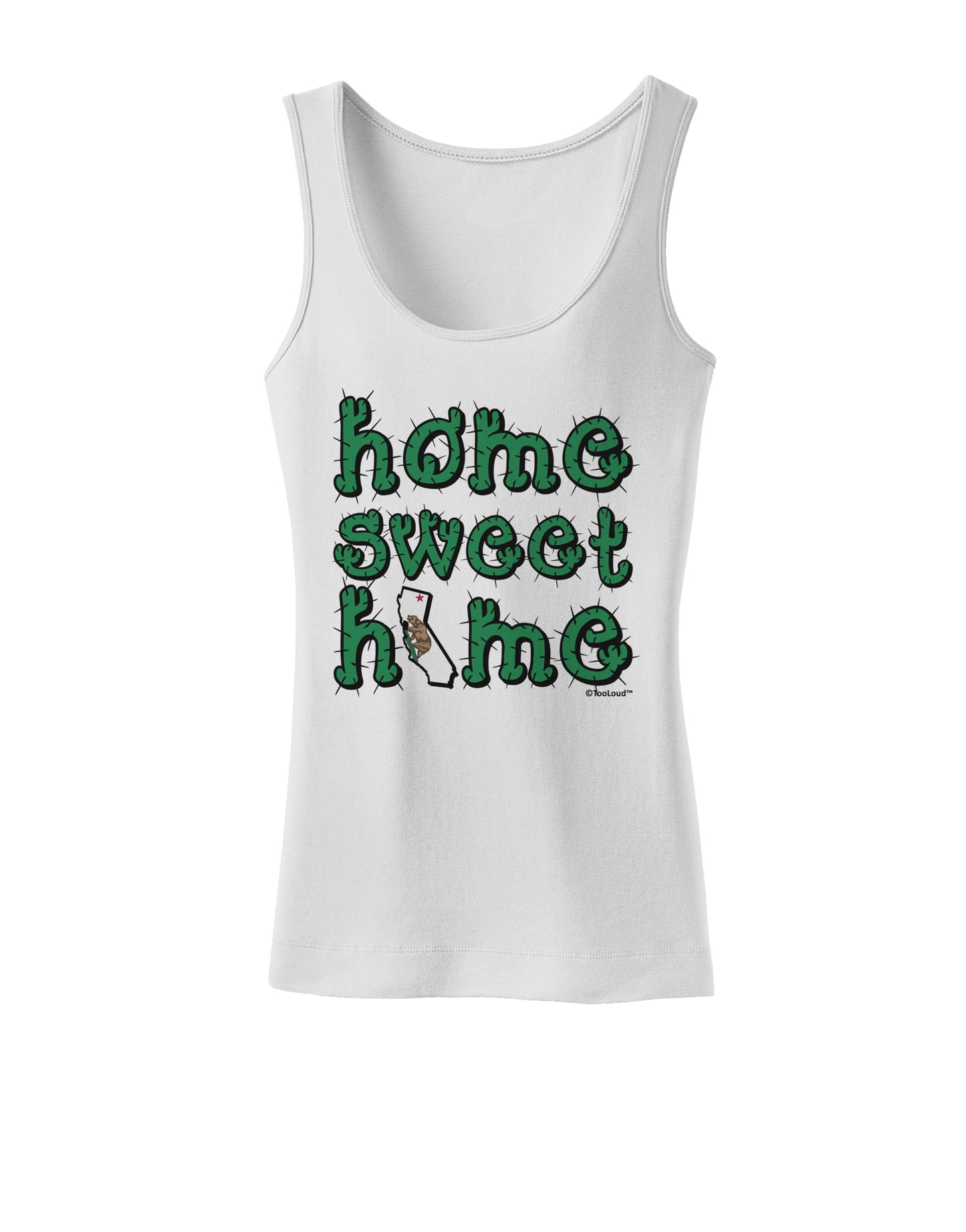 Home Sweet Home - California - Cactus and State Flag Womens Tank Top by TooLoud-Womens Tank Tops-TooLoud-White-X-Small-Davson Sales