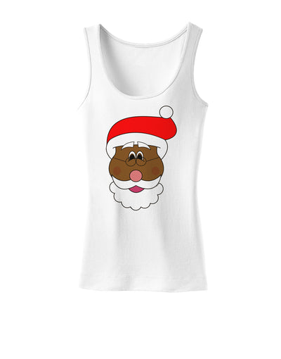 Black Santa Claus Face Christmas Womens Tank Top-Womens Tank Tops-TooLoud-White-X-Small-Davson Sales