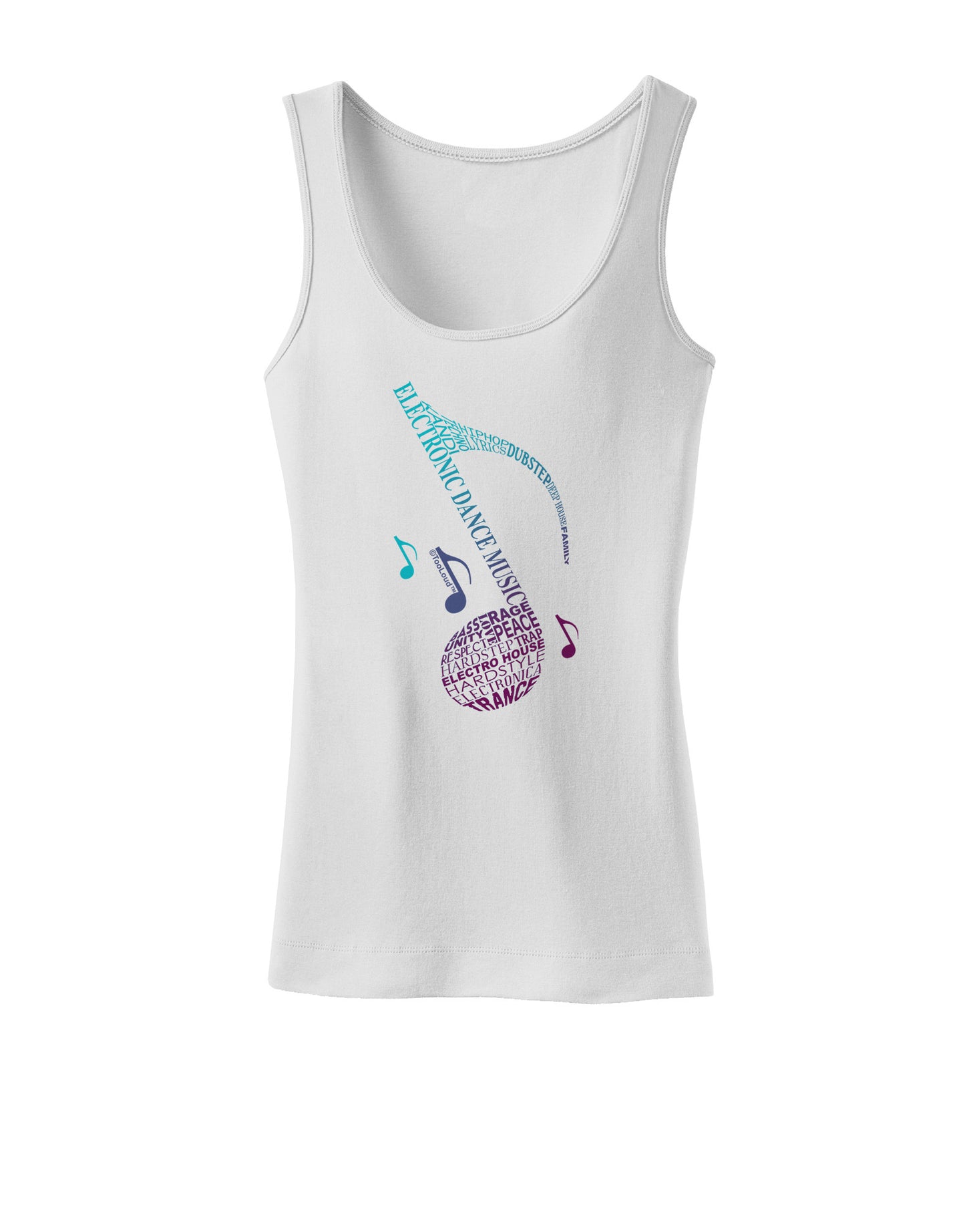 Music Note Typography Womens Petite Tank Top-TooLoud-White-X-Small-Davson Sales