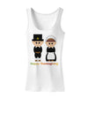 Cute Pilgrim Couple Happy Thanksgiving Womens Tank Top-Womens Tank Tops-TooLoud-White-X-Small-Davson Sales