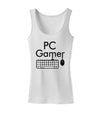 PC Gamer BnW Womens Petite Tank Top-TooLoud-White-X-Small-Davson Sales