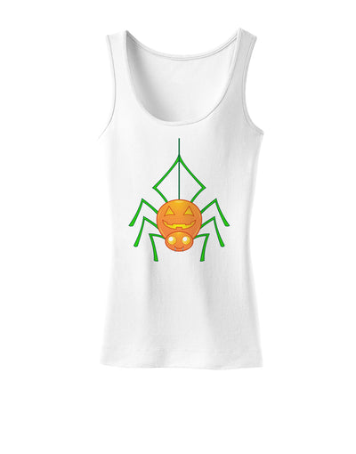 Cute Pumpkin Spider - Halloween Womens Tank Top-Womens Tank Tops-TooLoud-White-X-Small-Davson Sales