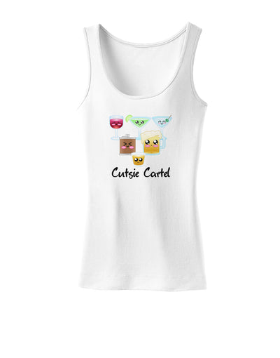 Cutsie Cartel Text Womens Tank Top-Womens Tank Tops-TooLoud-White-X-Small-Davson Sales