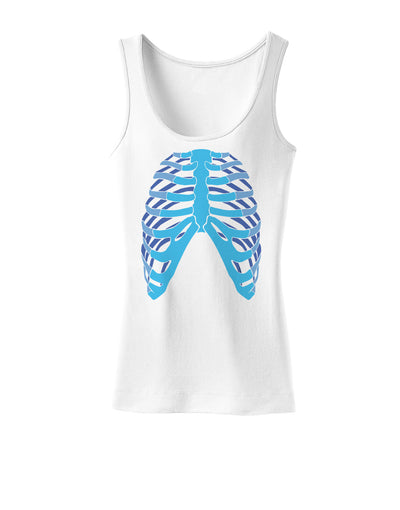 Human Blue Skeleton Bones Ribcage Womens Tank Top-Womens Tank Tops-TooLoud-White-X-Small-Davson Sales