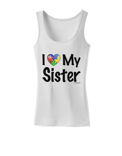 I Heart My Sister - Autism Awareness Womens Tank Top by TooLoud-Womens Tank Tops-TooLoud-White-X-Small-Davson Sales