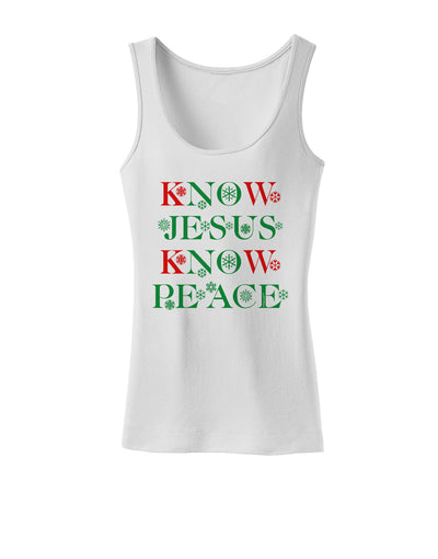 Know Jesus Know Peace Christmas Womens Tank Top-Womens Tank Tops-TooLoud-White-X-Small-Davson Sales