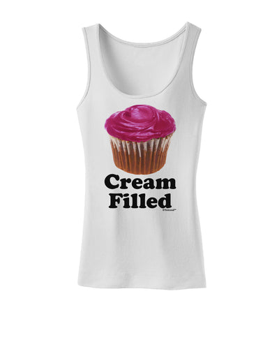 Cream Filled Pink Cupcake Design Womens Tank Top by TooLoud-Womens Tank Tops-TooLoud-White-X-Small-Davson Sales