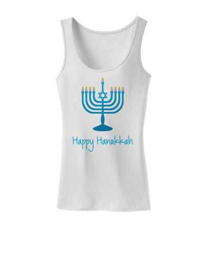 Happy Hanukkah Menorah Womens Tank Top-Womens Tank Tops-TooLoud-White-X-Small-Davson Sales