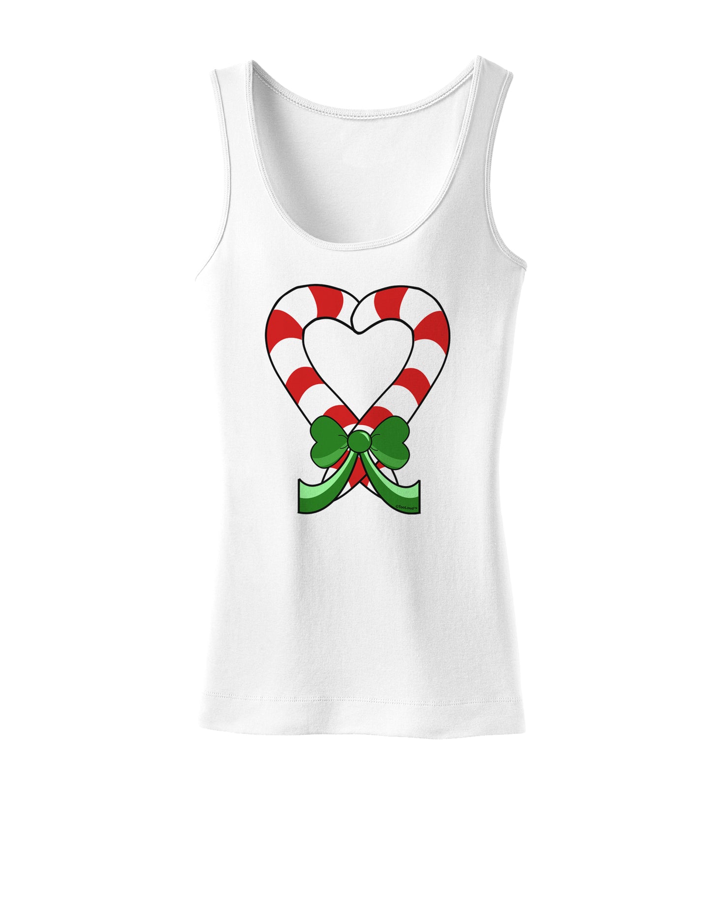 Candy Cane Heart Christmas Womens Tank Top-Womens Tank Tops-TooLoud-White-X-Small-Davson Sales