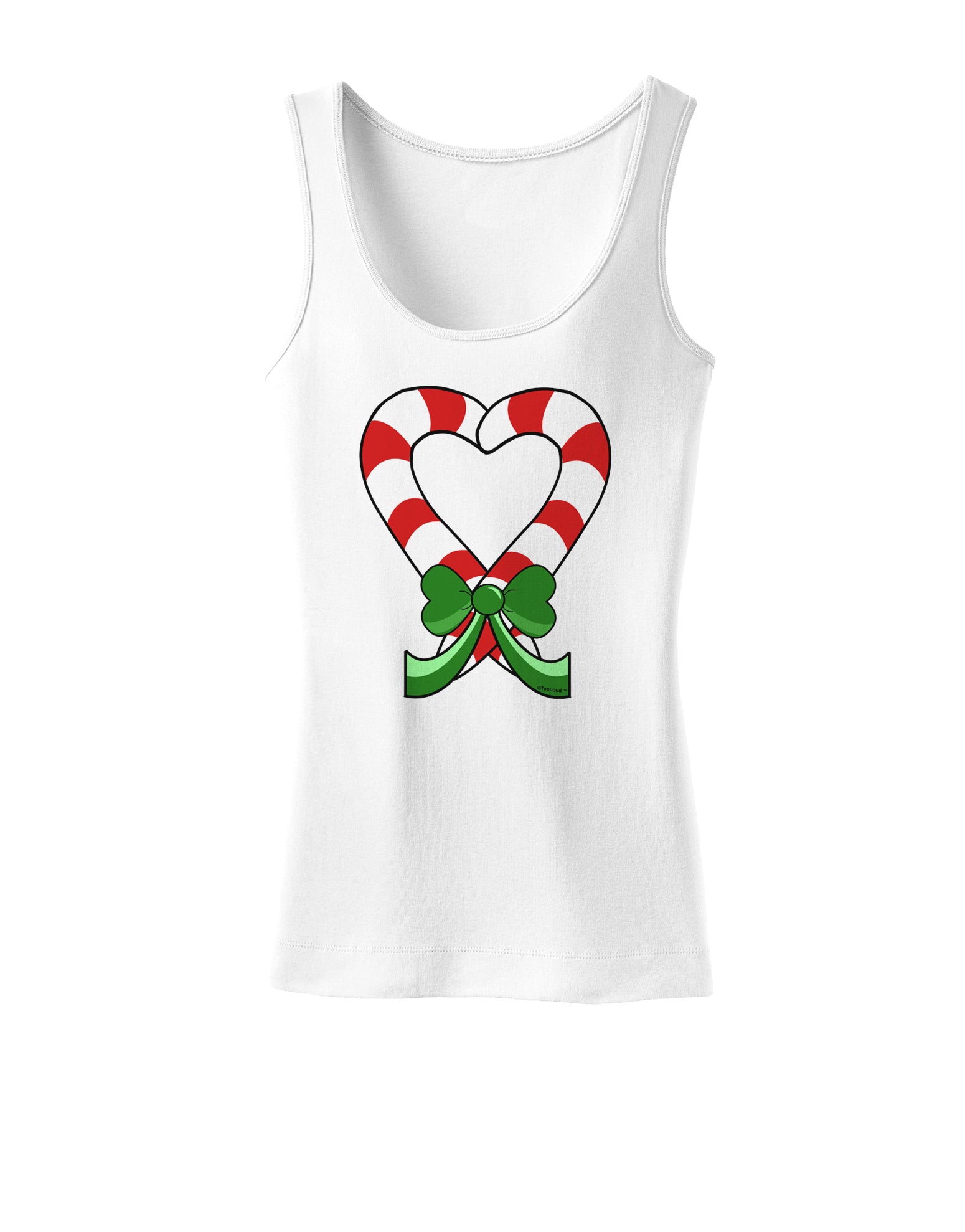 Candy Cane Heart Christmas Womens Tank Top-Womens Tank Tops-TooLoud-White-X-Small-Davson Sales
