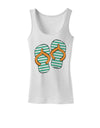 Striped Flip Flops - Teal and Orange Womens Tank Top-Womens Tank Tops-TooLoud-White-X-Small-Davson Sales