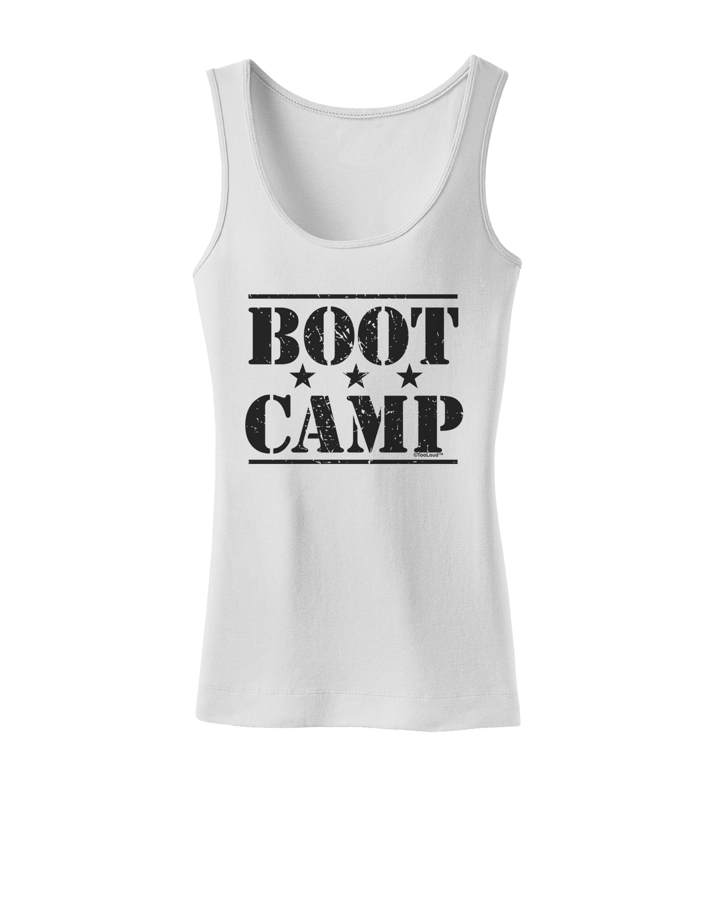 Bootcamp Large distressed Text Womens Tank Top-Womens Tank Tops-TooLoud-White-X-Small-Davson Sales