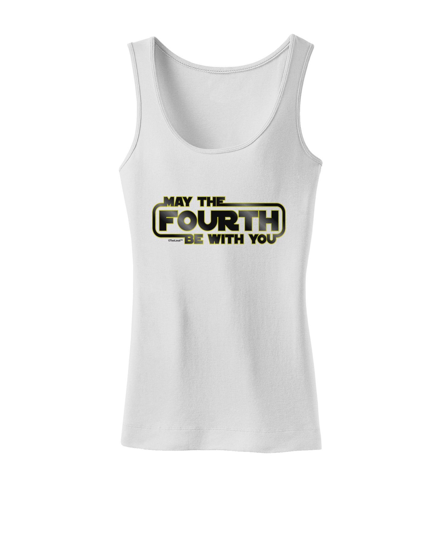 May The Fourth Be With You Womens Petite Tank Top-TooLoud-White-X-Small-Davson Sales