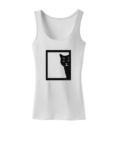 Cat Peeking Womens Petite Tank Top by TooLoud-TooLoud-White-X-Small-Davson Sales