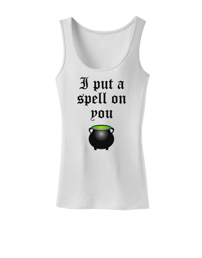 I Put A Spell On You Witches Cauldron Halloween Womens Tank Top-Womens Tank Tops-TooLoud-White-X-Small-Davson Sales