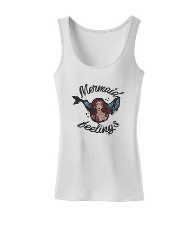 TooLoud Mermaid Feelings Womens Petite Tank Top-Womens Tank Tops-TooLoud-White-X-Small-Davson Sales