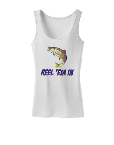 Rainbow Trout Reel Em In Womens Tank Top-Womens Tank Tops-TooLoud-White-X-Small-Davson Sales