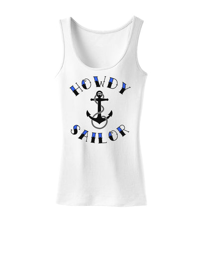 Howdy Sailor Nautical Anchor Womens Tank Top-Womens Tank Tops-TooLoud-White-X-Small-Davson Sales