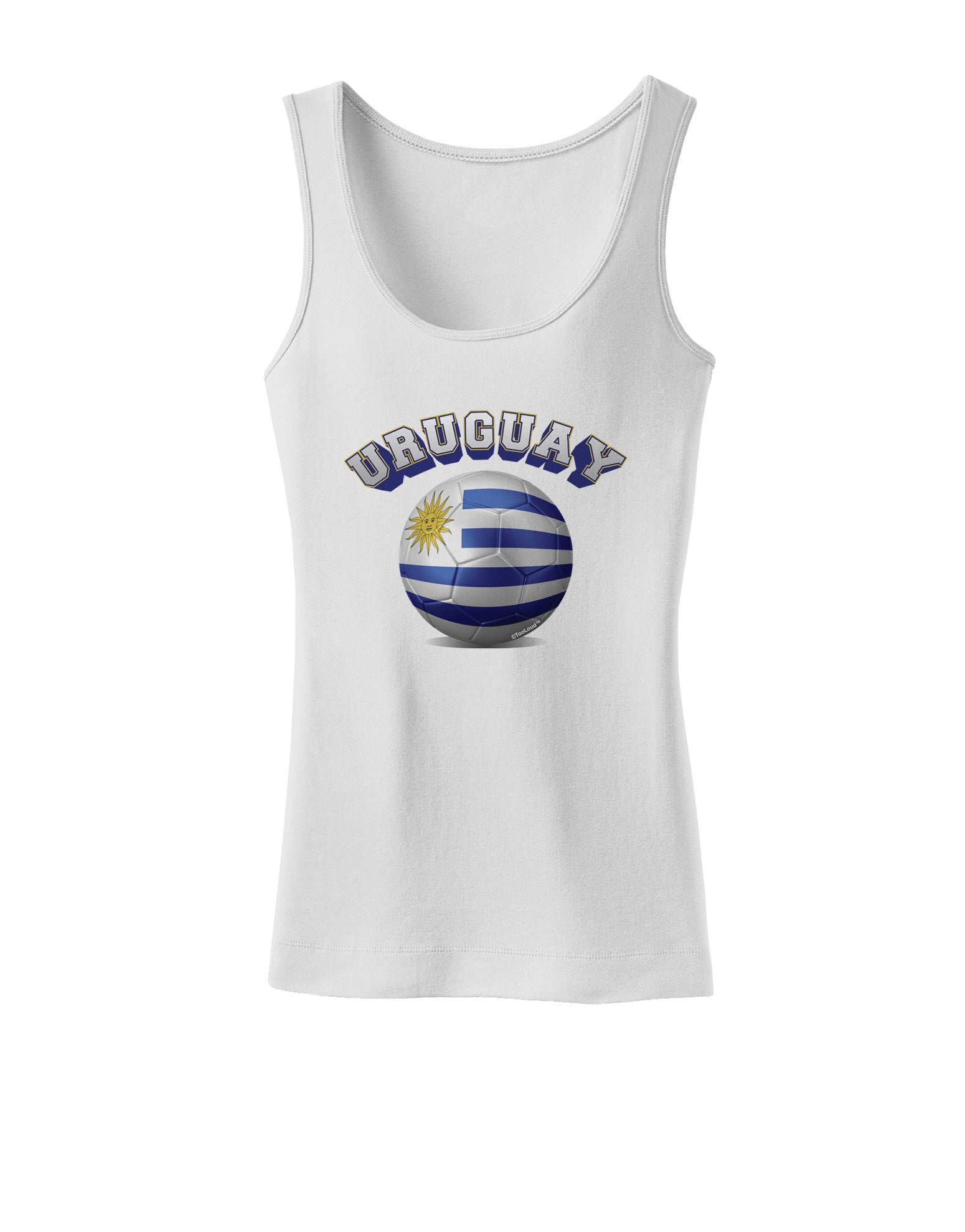Soccer Ball Flag - Uruguay Womens Petite Tank Top-TooLoud-White-X-Small-Davson Sales