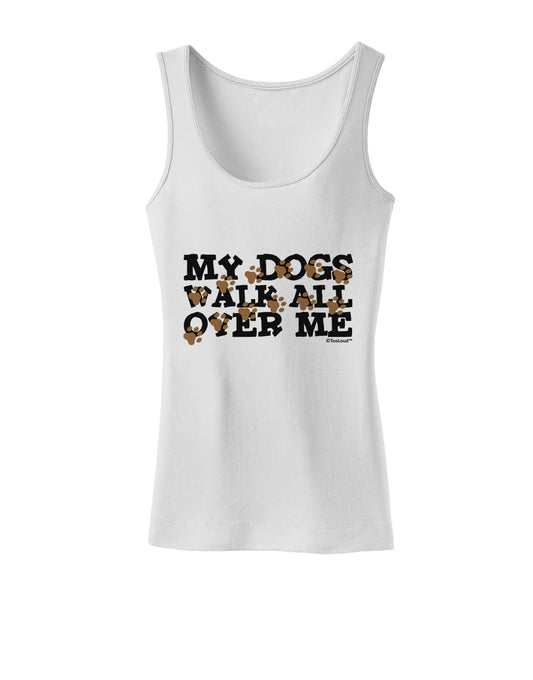 My Dogs Walk All Over Me Womens Tank Top by TooLoud-Womens Tank Tops-TooLoud-White-X-Small-Davson Sales