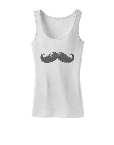 Big Gray Mustache Womens Tank Top-Womens Tank Tops-TooLoud-White-X-Small-Davson Sales