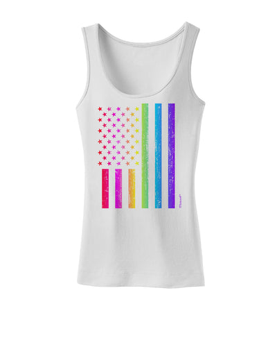 American Pride - Rainbow Flag Womens Tank Top-Womens Tank Tops-TooLoud-White-X-Small-Davson Sales