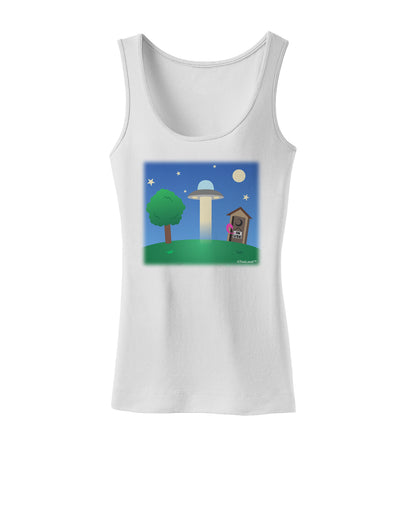 UFO Stopping At an Out-house Womens Tank Top by TooLoud-Womens Tank Tops-TooLoud-White-X-Small-Davson Sales