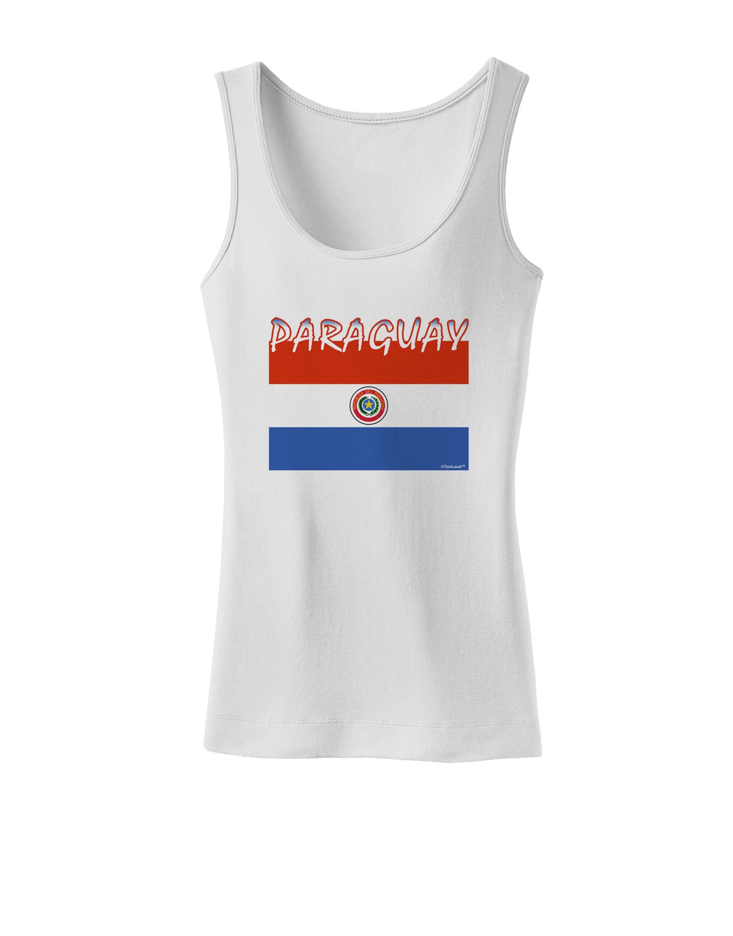 Paraguay Flag Womens Petite Tank Top-TooLoud-White-X-Small-Davson Sales