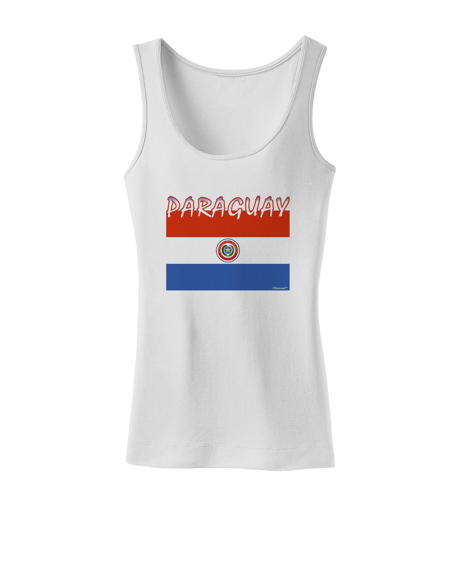 Paraguay Flag Womens Petite Tank Top-TooLoud-White-X-Small-Davson Sales