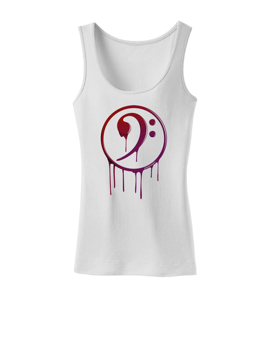 Dripping Bass Symbol Womens Petite Tank Top-TooLoud-White-X-Small-Davson Sales