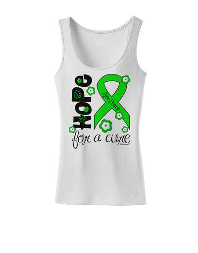 Hope for a Cure - Lime Green Ribbon Lyme Disease - Flowers Womens Tank Top-Womens Tank Tops-TooLoud-White-X-Small-Davson Sales