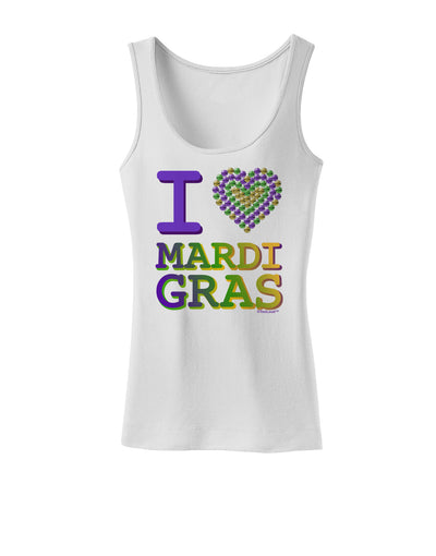 I Love Heart Mardi Gras Womens Tank Top-Womens Tank Tops-TooLoud-White-X-Small-Davson Sales