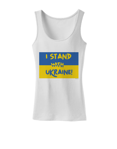 I stand with Ukraine Flag Womens Petite Tank Top White 4XL Tooloud