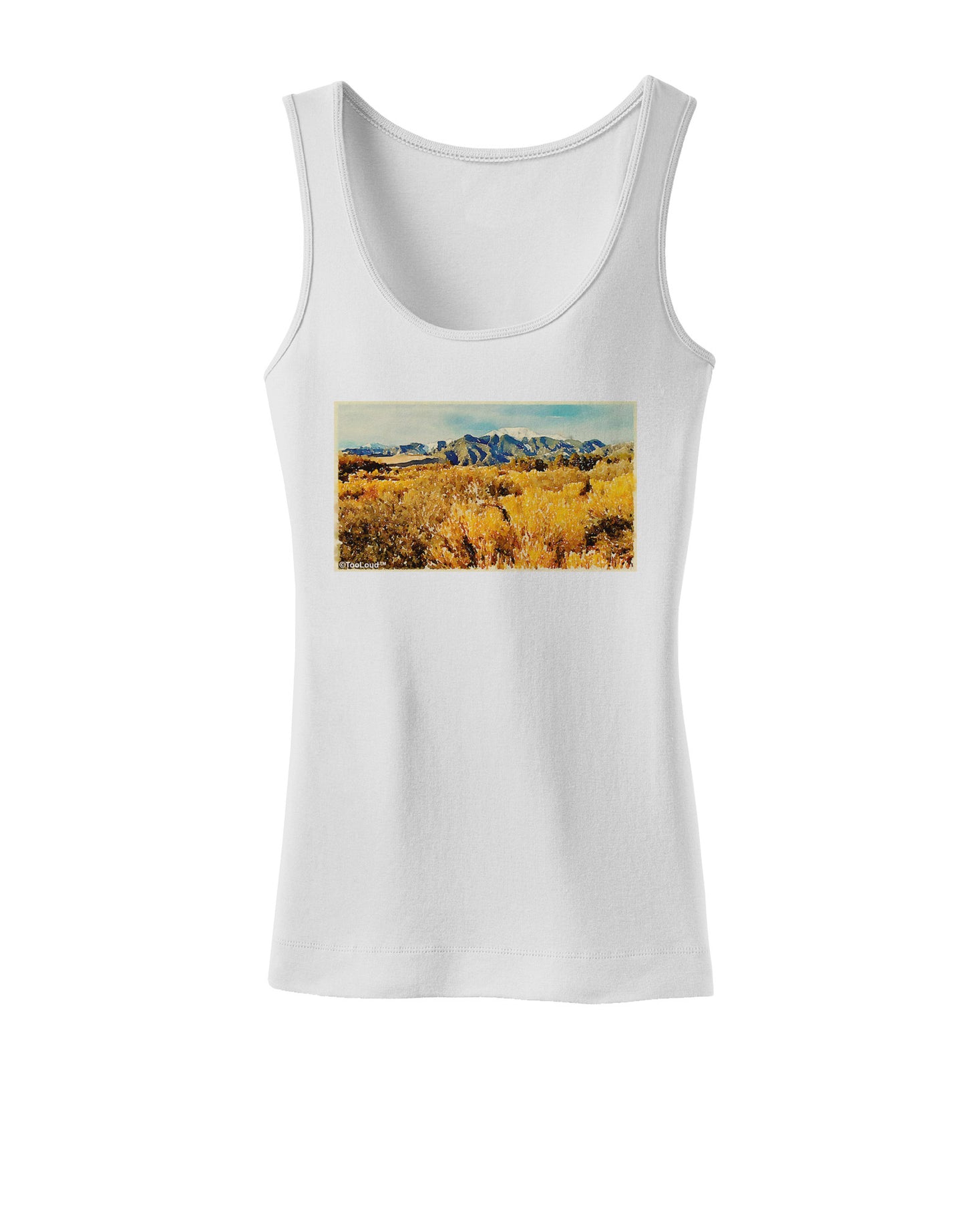 Mountain Forest Park Watercolor Womens Petite Tank Top-TooLoud-White-X-Small-Davson Sales