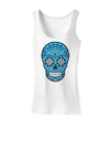 Version 3 Blue Day of the Dead Calavera Womens Tank Top-Womens Tank Tops-TooLoud-White-X-Small-Davson Sales