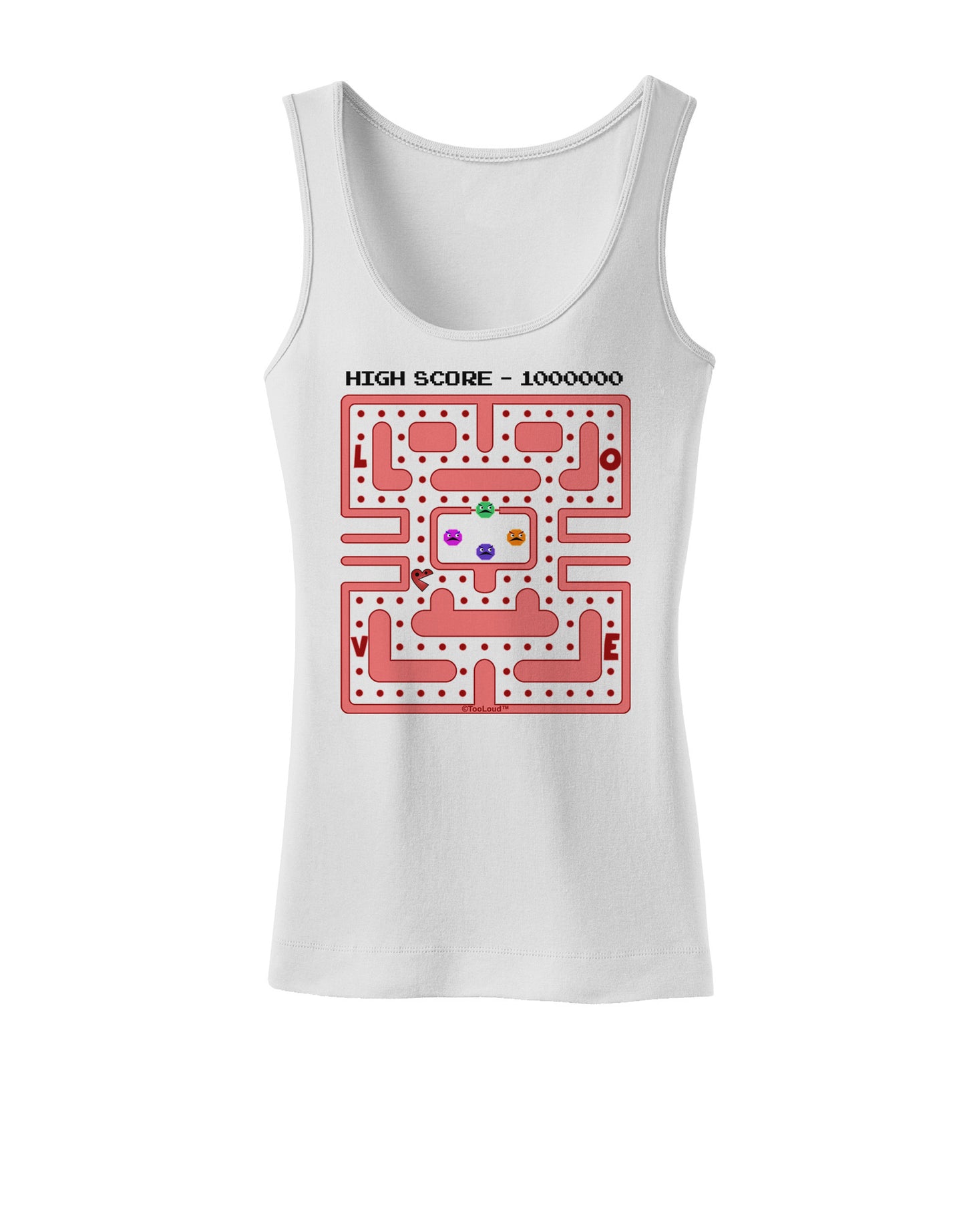 Retro Heart Man Womens Petite Tank Top-TooLoud-White-X-Small-Davson Sales