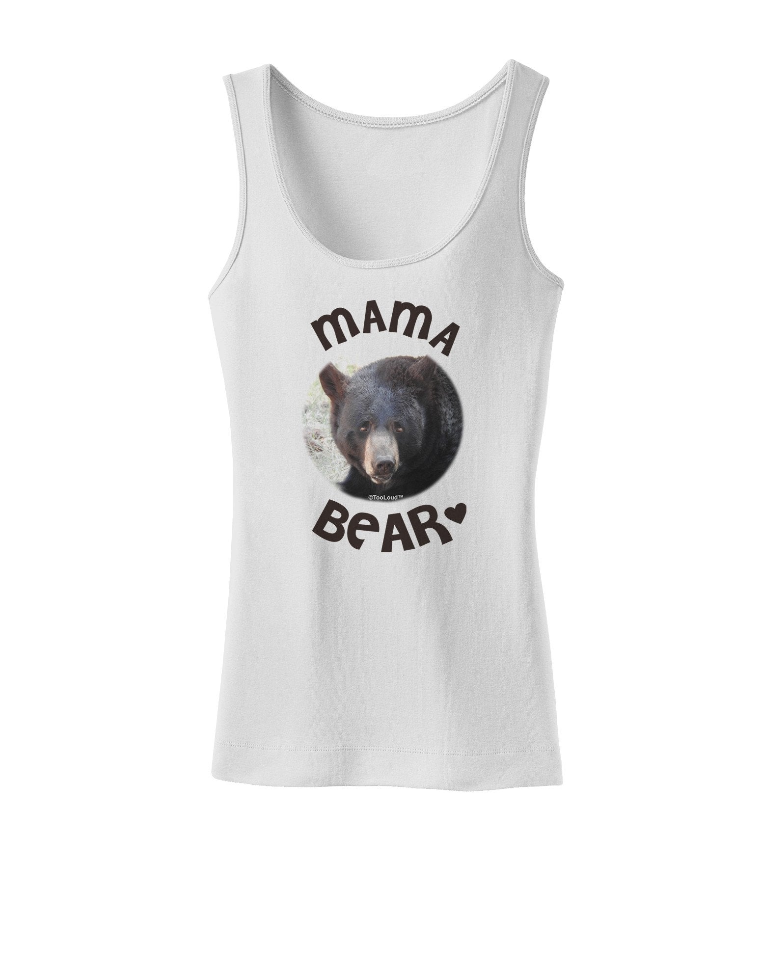Black Bear - Mama Bear Womens Petite Tank Top-TooLoud-White-XXXX-Large-Davson Sales