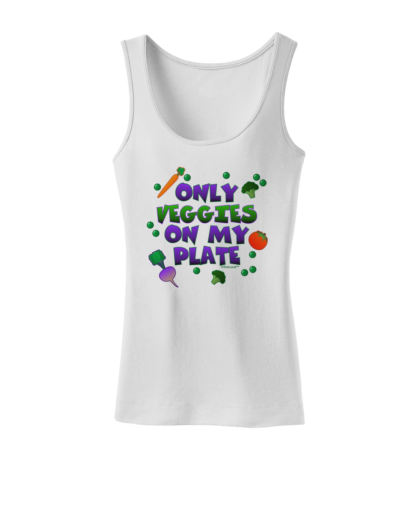 Only Veggies On My Plate Womens Petite Tank Top-TooLoud-White-X-Small-Davson Sales