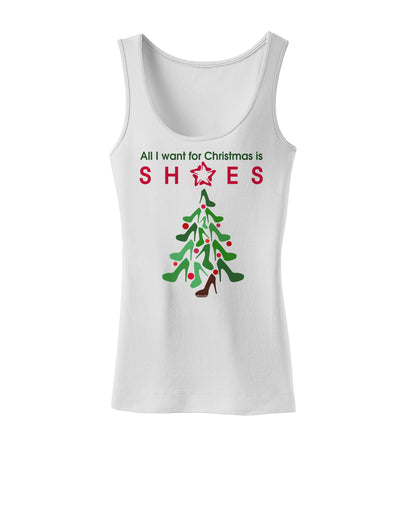 All I want for Christmas is Shoes Womens Tank Top-Womens Tank Tops-TooLoud-White-X-Small-Davson Sales