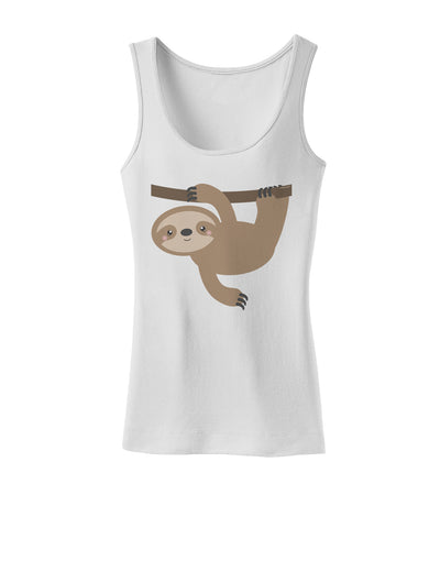 Cute Hanging Sloth Womens Tank Top-Womens Tank Tops-TooLoud-White-X-Small-Davson Sales