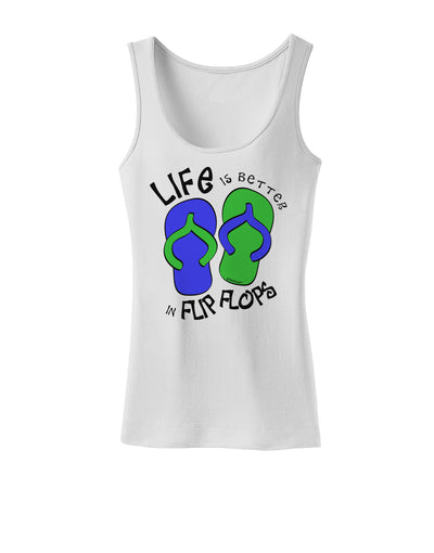 Life is Better in Flip Flops - Blue and Green Womens Tank Top-Womens Tank Tops-TooLoud-White-X-Small-Davson Sales