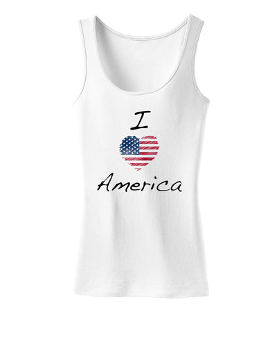 I Heart America Scribble Womens Tank Top-Womens Tank Tops-TooLoud-White-X-Small-Davson Sales